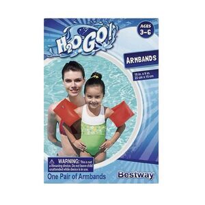 Bestway H2O GO Children's Inflatable Floaties Armbands for Swimming Ages 3-6 Red
